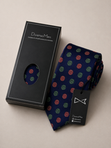 Corbata azul marino con farolillos colores - DiversoMen