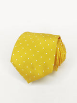 2x1 - Corbata amarilla de lunares blancos medianos - DiversoMen