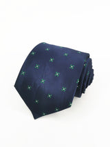 2x1 - Corbata azul marino con flores verdes - DiversoMen