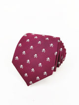 2x1 - Corbata buganvilla con calaveras piratas blancas - DiversoMen