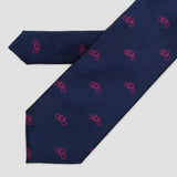 Corbata azul marino con bicicletas rosa fucsia - DiversoMen