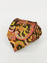 Corbata seda marrón cachemir otoñales - DiversoMen