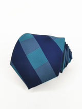 2x1 - Corbata de cuadros azul marino y aguamarina - DiversoMen