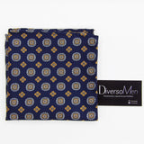 2x1 - Pañuelo azul marino con medallones dorados - DiversoMen