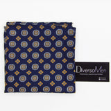 2x1 - Pañuelo azul marino con medallones dorados - DiversoMen
