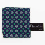 2x1 - Pañuelo azul marino con medallones verdes - DiversoMen