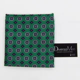 2x1 - Pañuelo verde con medallones azul marino - DiversoMen