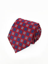 2x1 - Corbata roja con cuadros azules y blancos - DiversoMen