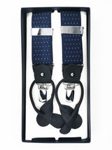 2x1 - Tirantes premium azul marino lunares clips y botón - DiversoMen