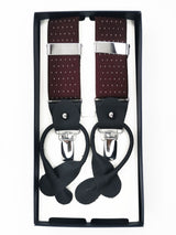 2x1 - Tirantes premium burdeos lunares clips y botón - DiversoMen