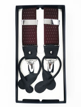 2x1 - Tirantes premium burdeos lunares clips y botón - DiversoMen