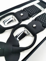 2x1 - Tirantes premium negros lunares clips y botón - DiversoMen