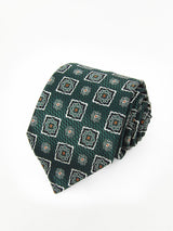 2x1 - Corbata verde oscuro con rosetas tonos verdes - DiversoMen