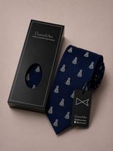 Corbata azul marino con Virgen del Rocio blanca - DiversoMen