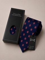 Corbata azul marino con farolillos rojos - DiversoMen