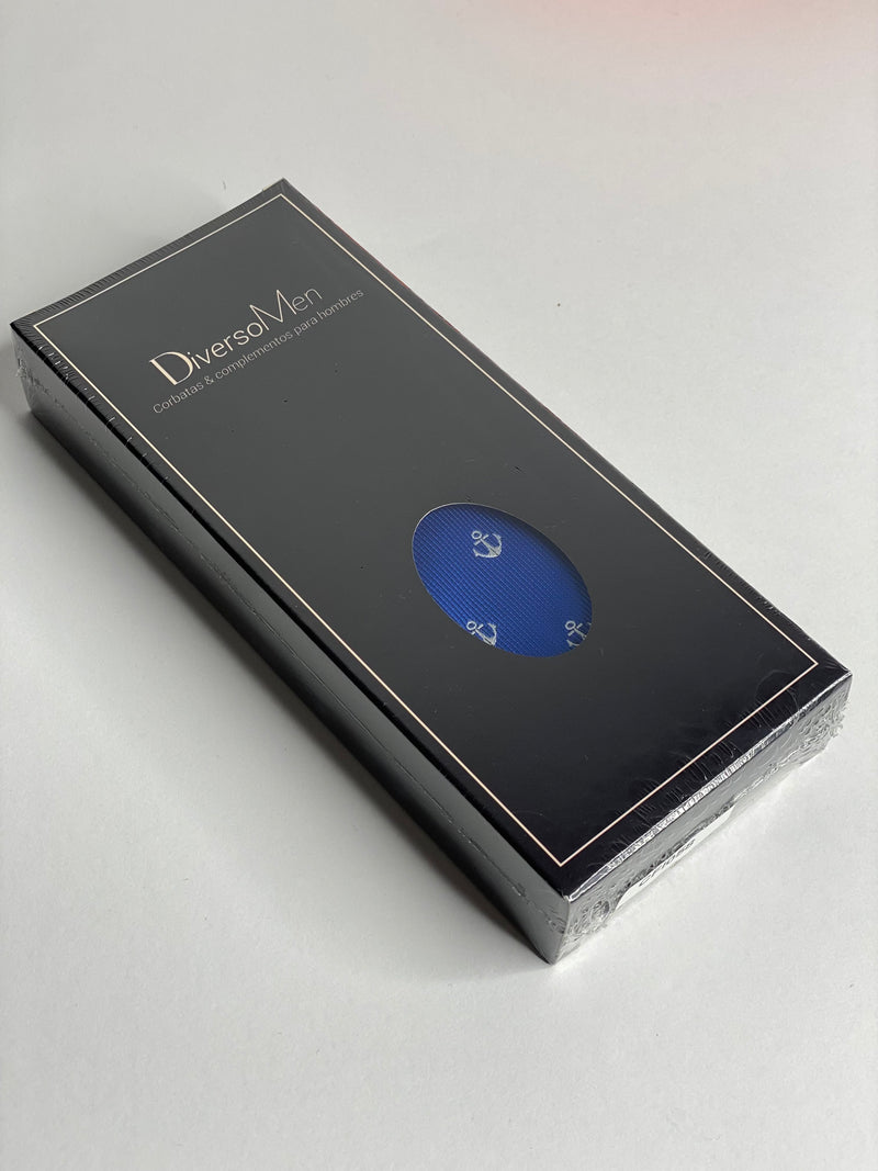 2x1 - Corbata azul con anclas blancas - DiversoMen