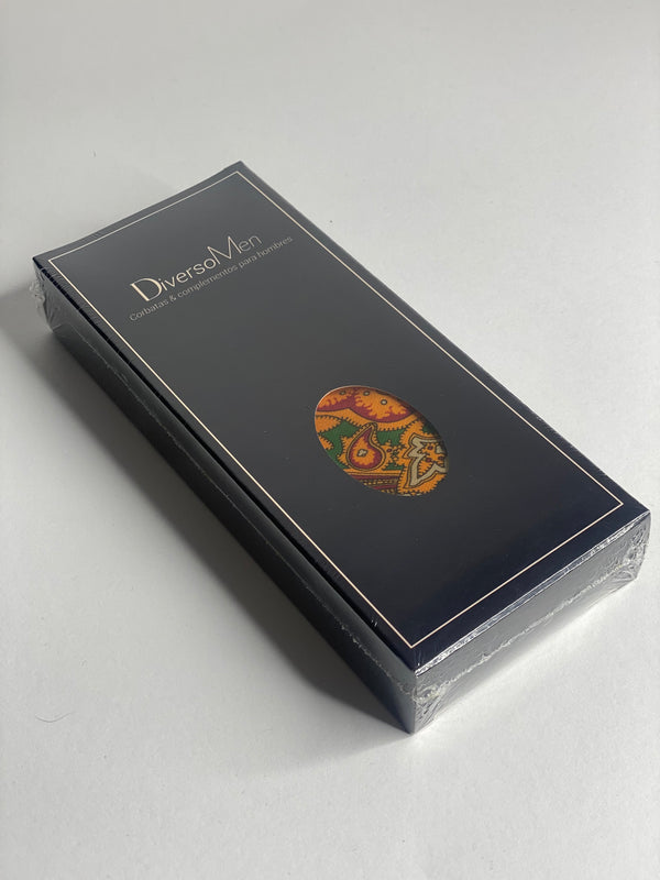 2x1 - Corbata seda verde cachemir grande amarillo - DiversoMen