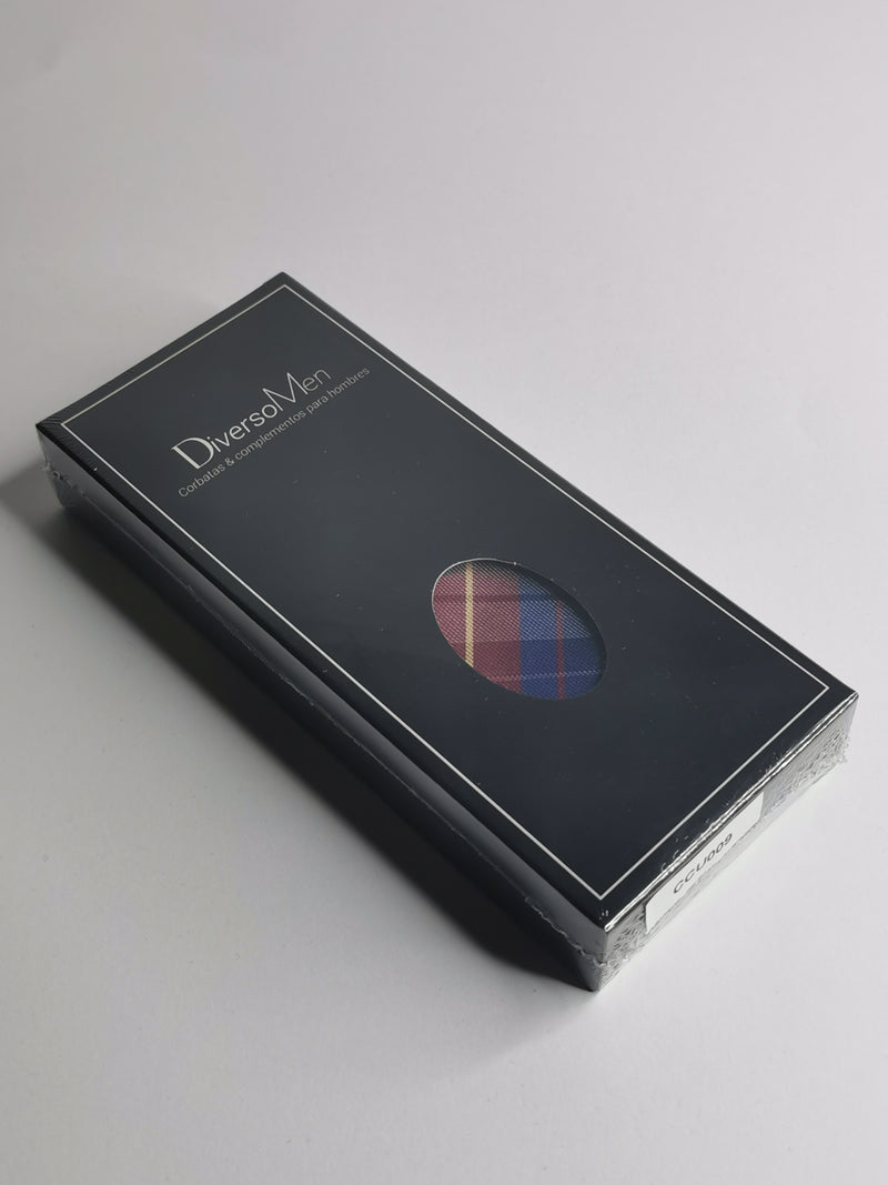 2x1 - Corbata de cuadros burdeos y azules - DiversoMen