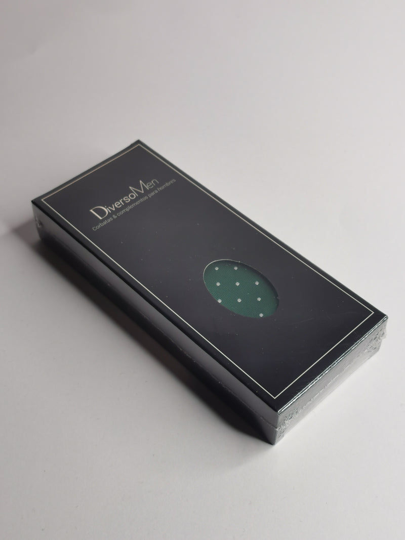 2x1 - Corbata verde de lunares blancos medianos - DiversoMen