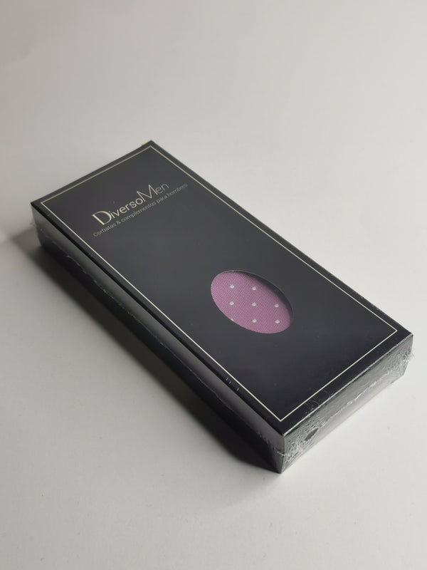 2x1 - Corbata lila de lunares blancos medianos - DiversoMen