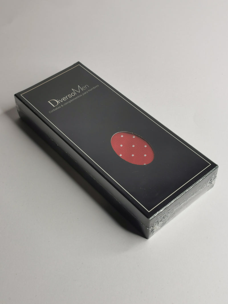 2x1 - Corbata roja de lunares blancos medianos - DiversoMen