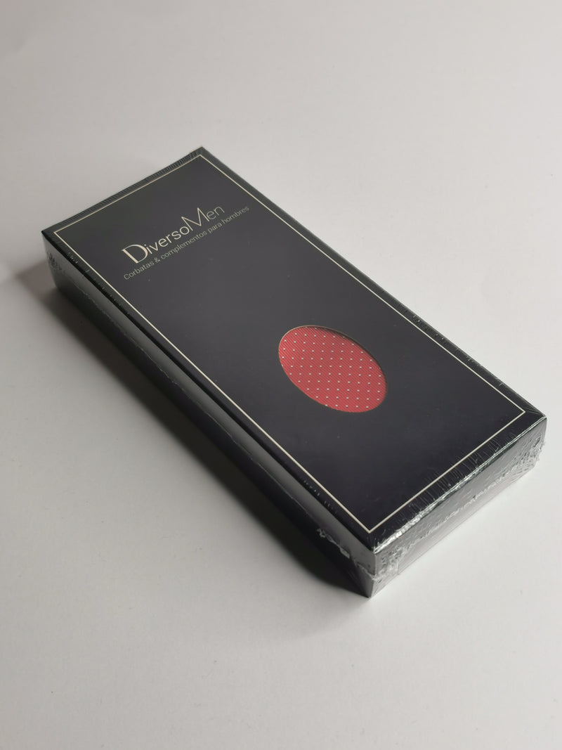 2x1 - Corbata roja de lunares blancos pequeños - DiversoMen