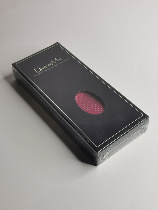 2x1 - Corbata buganvilla de lunares blancos pequeños - DiversoMen