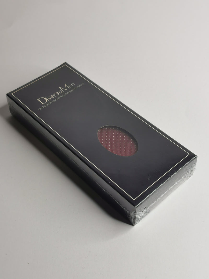 Cravate bordeaux à petits pois blancs - DiversoMen