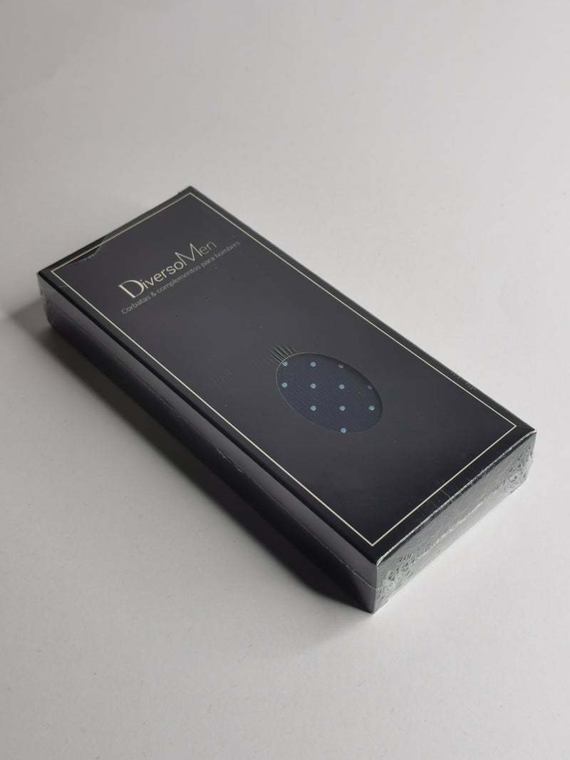 Cravate bleu marine à pois bleu clair moyen - DiversoMen