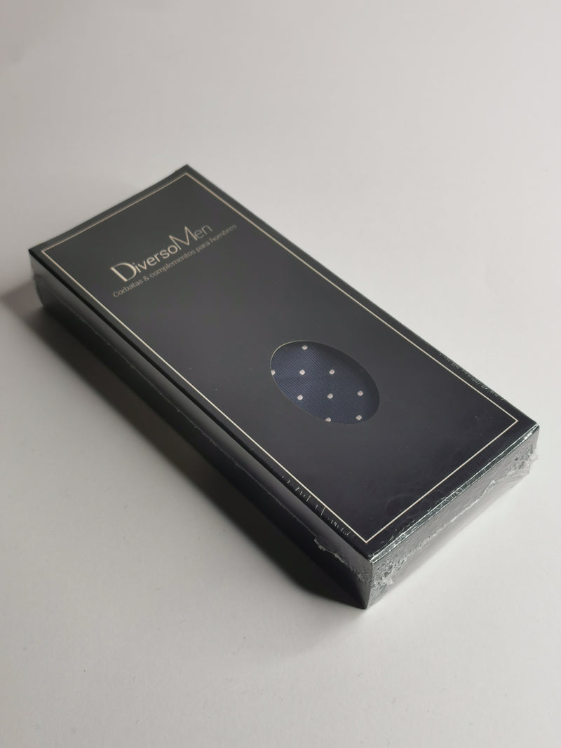 Cravate bleu marine à pois rose moyen - DiversoMen