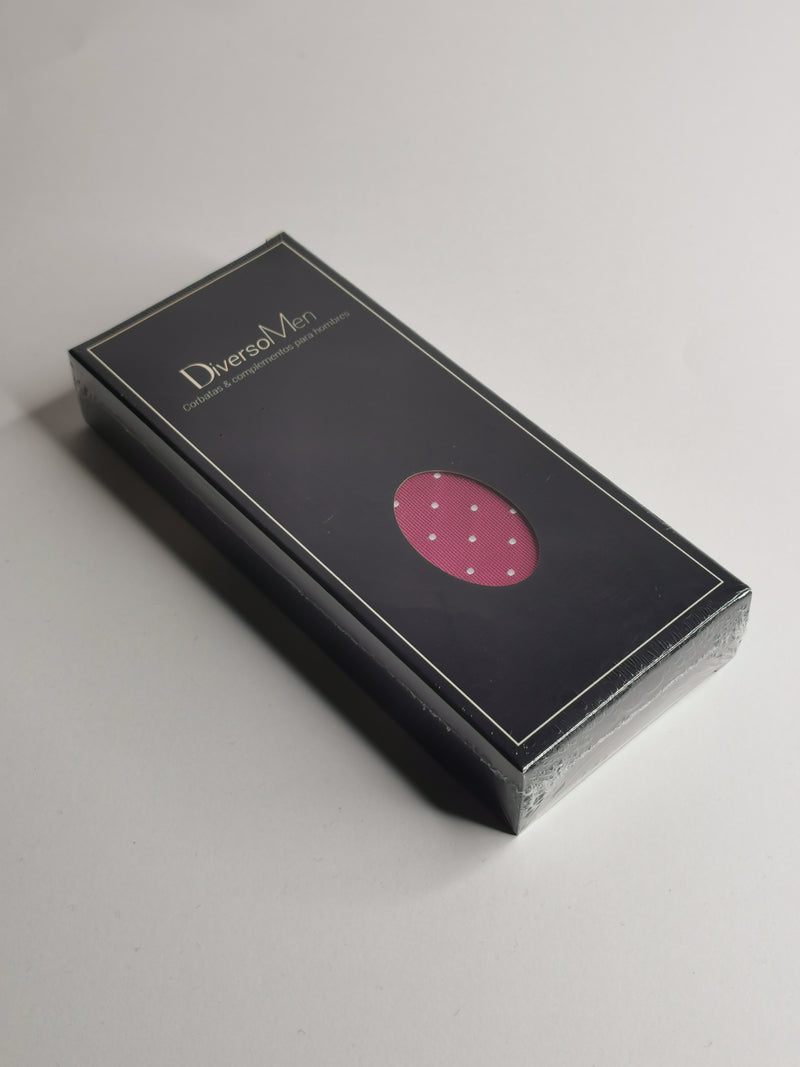 Cravate bougainvillier à pois blancs de taille moyenne - DiversoMen