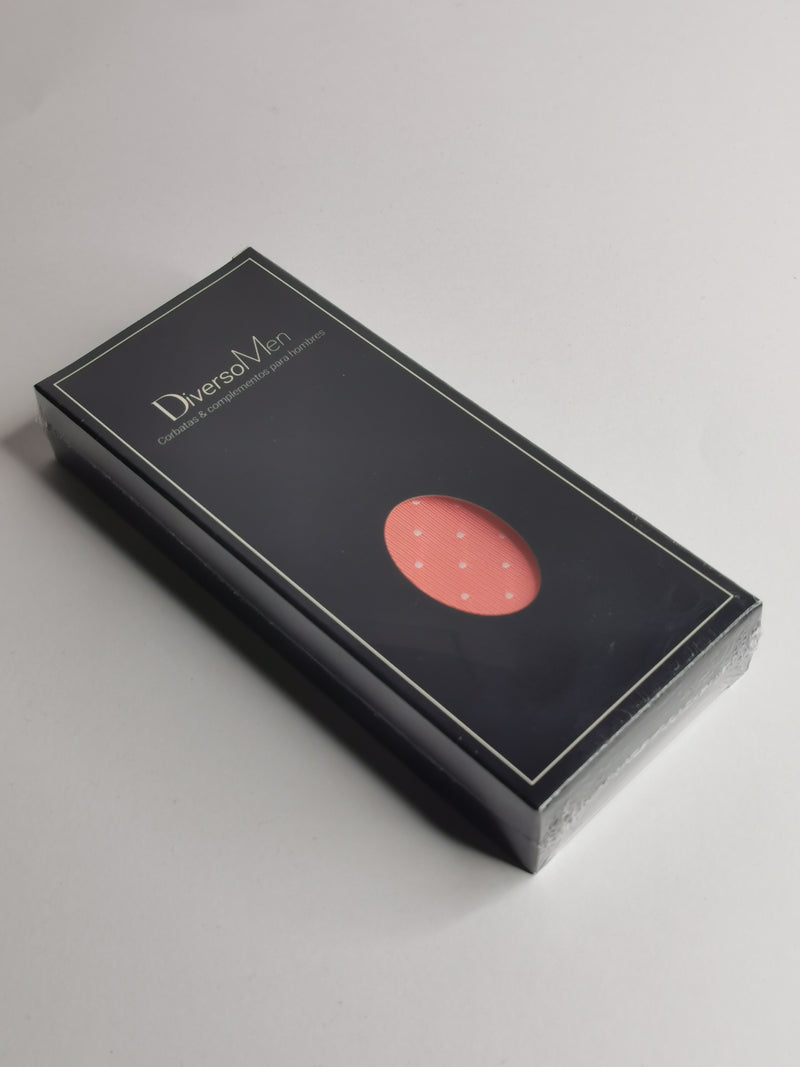 2x1 - Corbata coral de lunares blancos medianos - DiversoMen