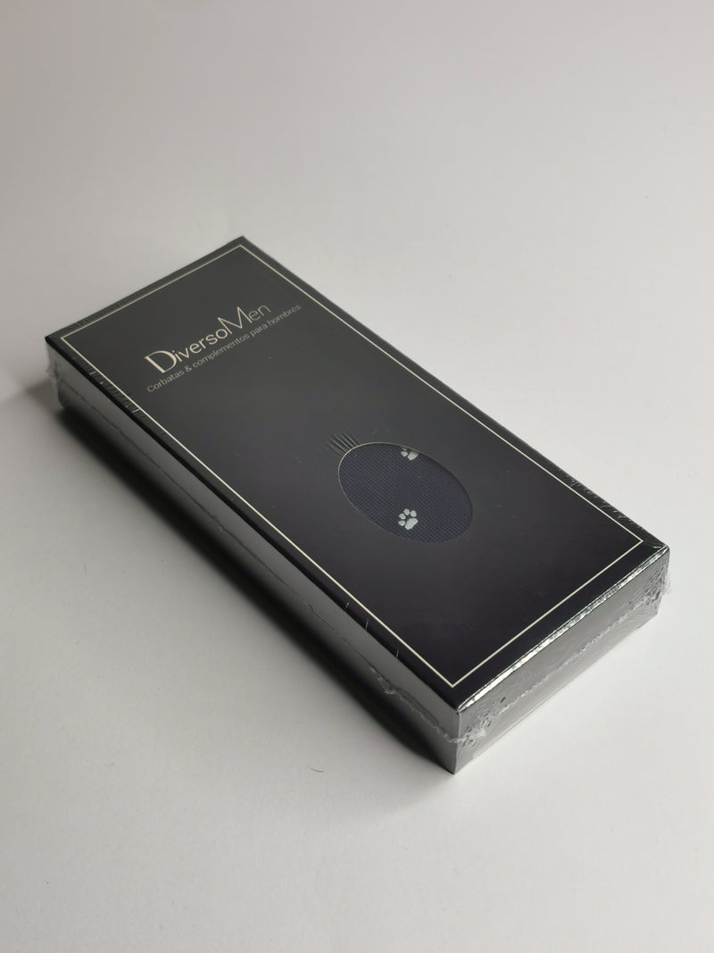 2x1 - Corbata azul marino con huellas blancas - DiversoMen