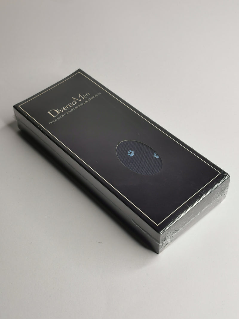 2x1 - Corbata azul marino con huellas celestes - DiversoMen