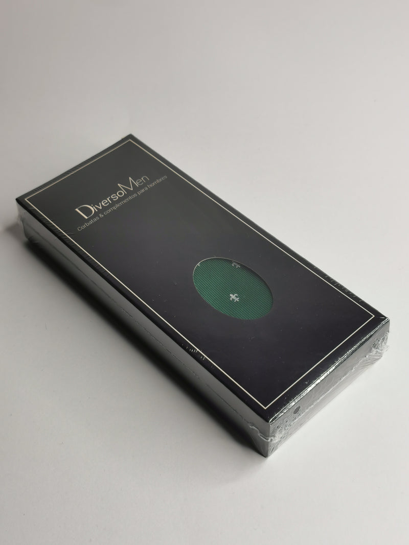 2x1 - Corbata verde con flor de lis blanca - DiversoMen