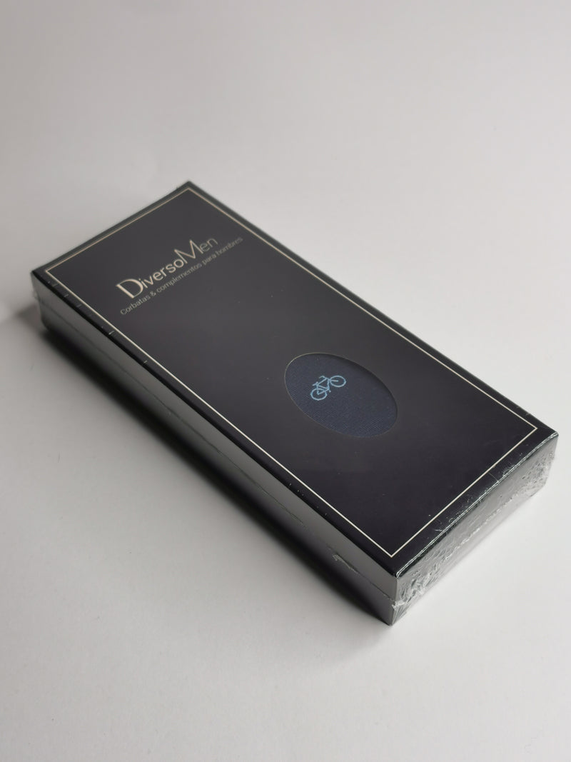 2x1 - Corbata azul marino con bicicletas celestes - DiversoMen