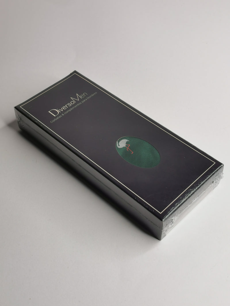 2x1 - Corbata verde con flamencos grises - DiversoMen