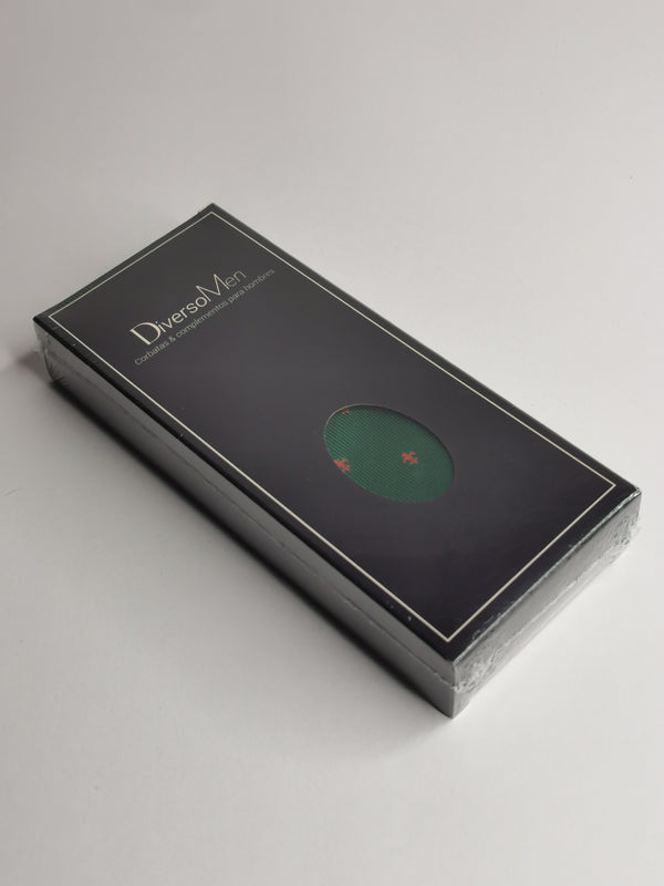 2x1 - Corbata verde con flor de lis roja - DiversoMen