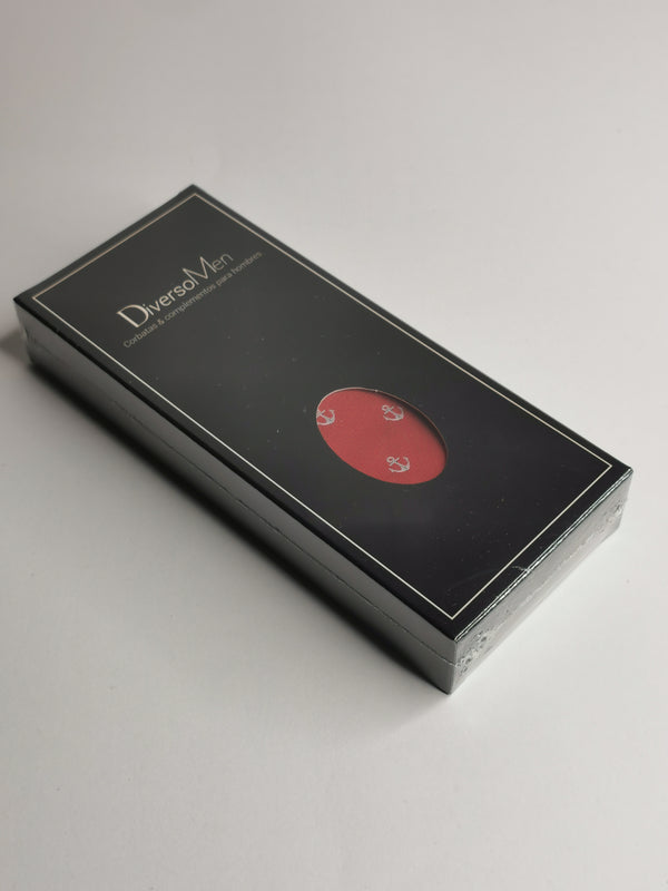 2x1 - Corbata roja con anclas blancas - DiversoMen