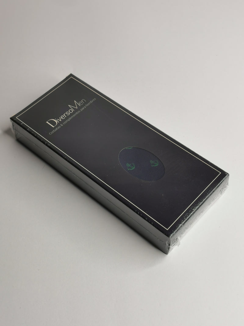 2x1 - Corbata azul marino con anclas verdes - DiversoMen