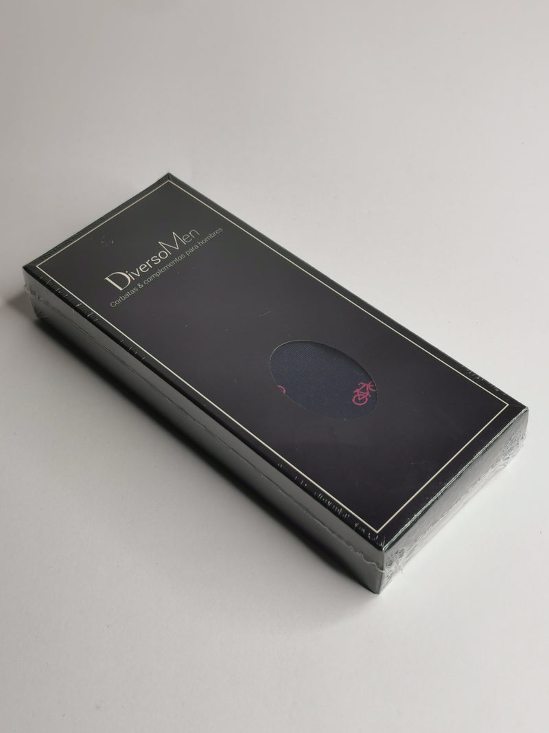 2x1 - Corbata azul marino con bicicletas rosa fucsia - DiversoMen