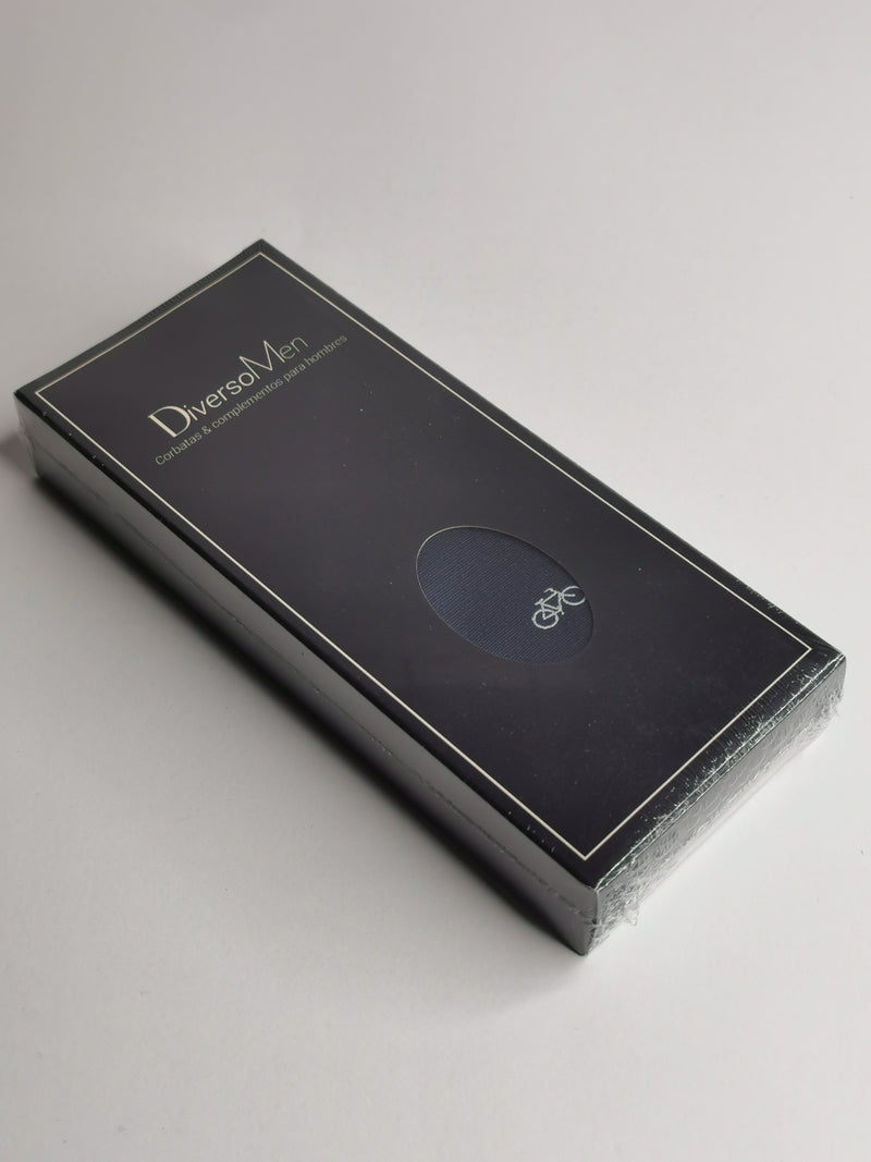 2x1 - Corbata azul marino con bicicletas blancas - DiversoMen