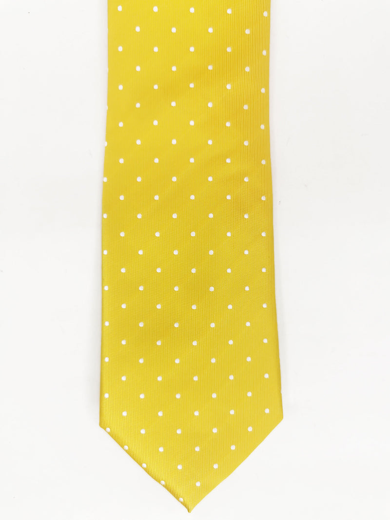 2x1 - Corbata amarilla de lunares blancos medianos - DiversoMen