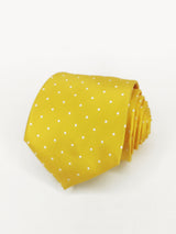 2x1 - Corbata amarilla de lunares blancos medianos - DiversoMen