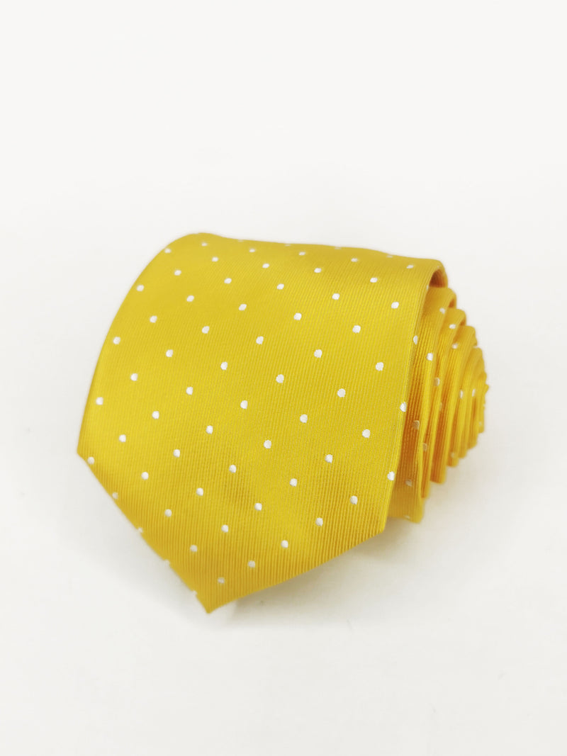2x1 - Corbata amarilla de lunares blancos medianos - DiversoMen