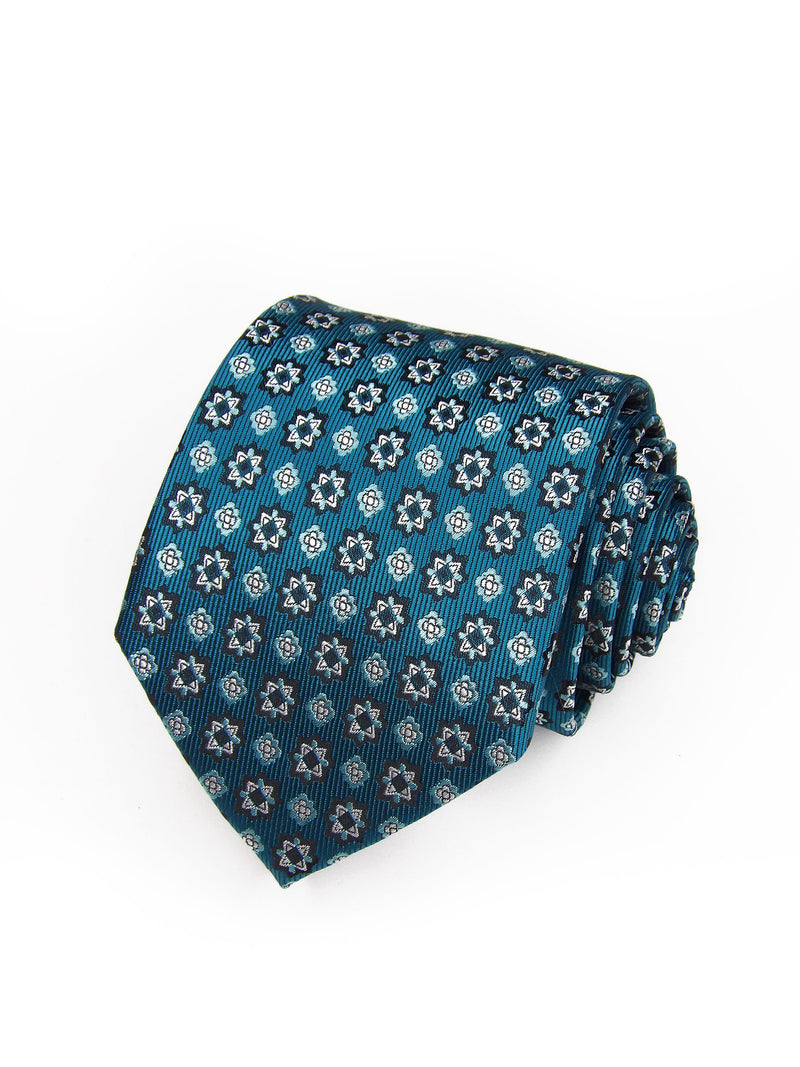 2x1 - Corbata azul egeo con estrellas y flores - DiversoMen