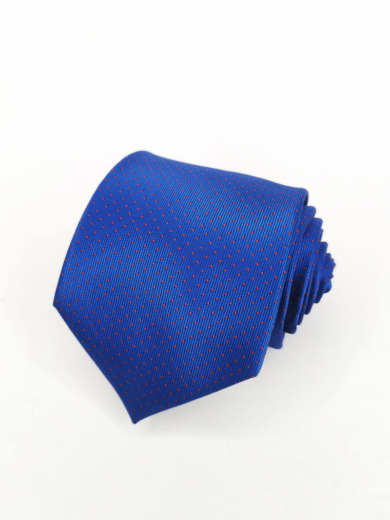 Cravate bleue à petits pois rouges - DiversoMen