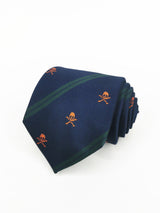 2x1 - Corbata azul marino calaveras piratas y rayas - DiversoMen