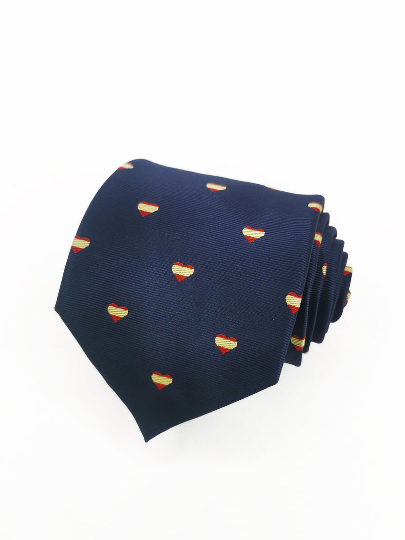 2x1 - Corbata azul marino con corazon banderas de España - DiversoMen