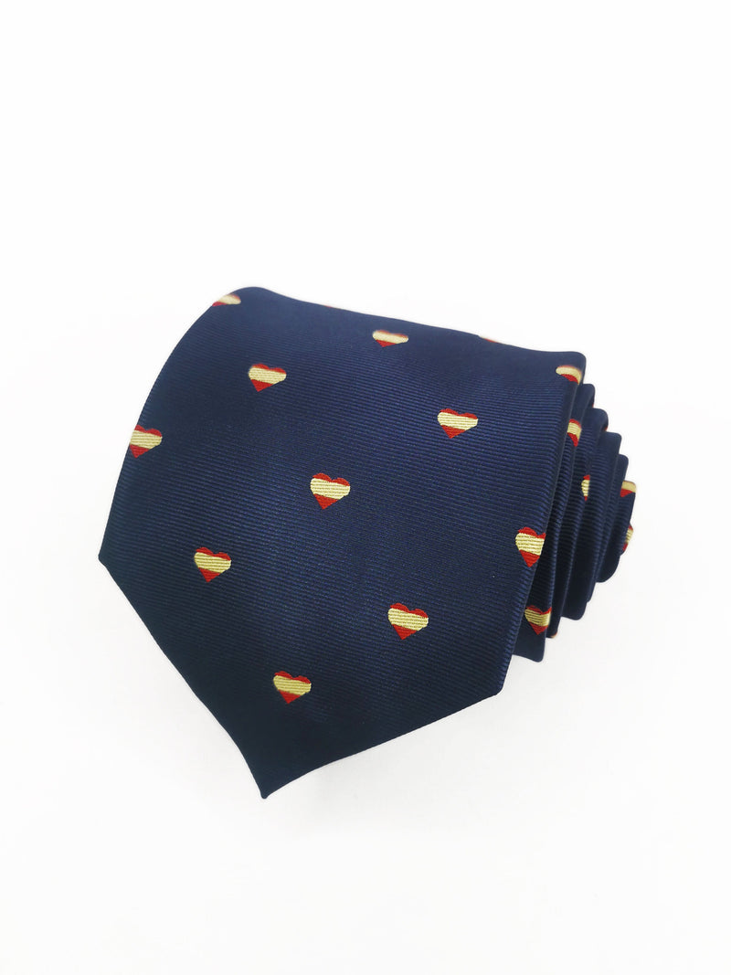 2x1 - Corbata azul marino con corazon banderas de España - DiversoMen